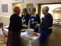 3 of the Catering Committee working hard!