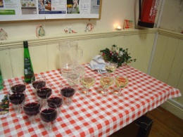 The wine table...