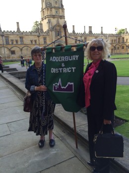 Diane and Margaret holding our WI Banner at Christ Church Cathedral on Tuesday 15th September 2015