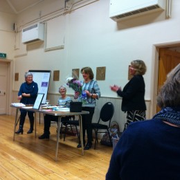 Thank you bouquet to Jean for all her help - with Pat, Bernice and Diane our President